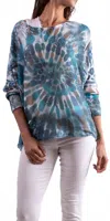 Gigi Moda Donatella Tie Dye Sweater In Teal In Blue