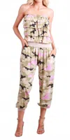 Gigi Moda Elba Camo Jumpsuit In Cream In White