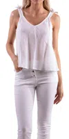 Gigi Moda Farbella Linen Tank Top In Cream In White