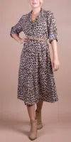 Gigi Moda Fauna Midi Dress In Beige In Brown