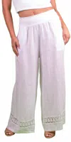 Gigi Moda Fiorella Linen Wide Leg Pants In White In White
