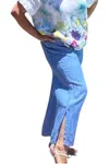 Gigi Moda Flo Linen Capri Pants In Azure Blue In Black