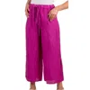 Gigi Moda Flo Linen Capri Pants In Magenta In Pink