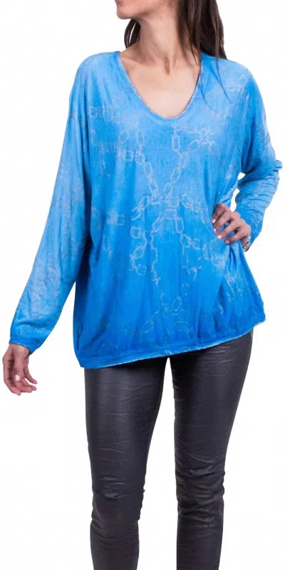 Gigi Moda Francesca Long Sleeve Top In Turquoise In Blue