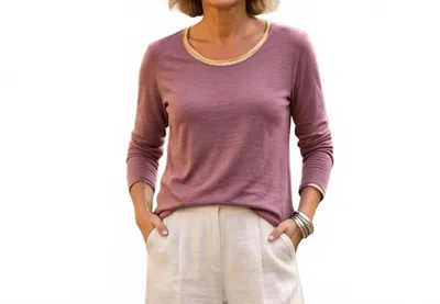 Gigi Moda Francesca Scoop Neck Top In Burgundy In Purple