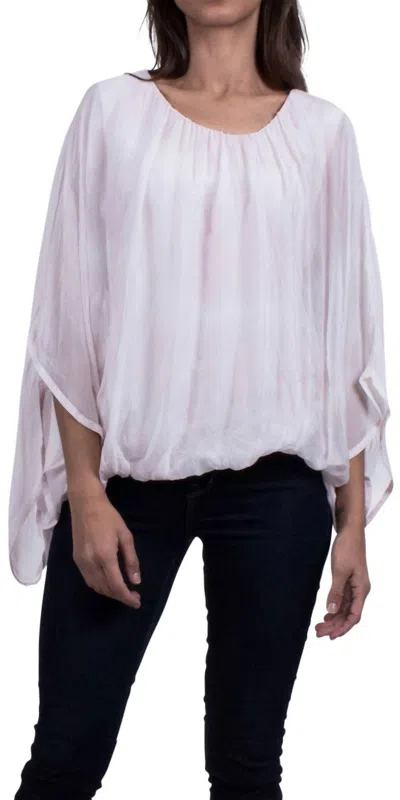 Gigi Moda Francia 3/4 Sleeve Blouse In Pink In White