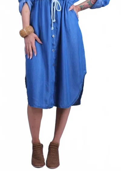 Gigi Moda Fresca Denim Midi Dress In Blue