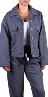 Gigi Moda Gemma Jacket In Charcoal In Blue