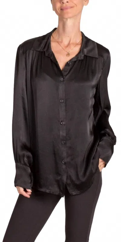 Gigi Moda Gia Satin Top In Black In Brown