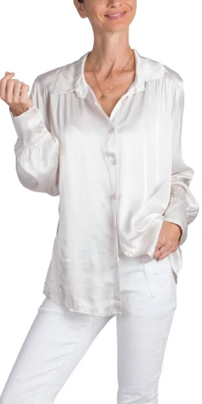 Gigi Moda Gia Satin Top In Cream In White