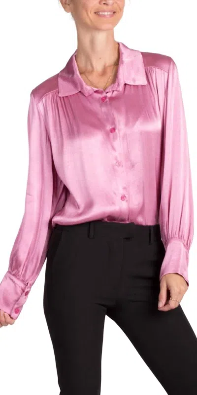Gigi Moda Gia Satin Top In Rosewood In Pink