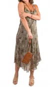 Gigi Moda Giardino Miele Midi Dress In Olive In Gray