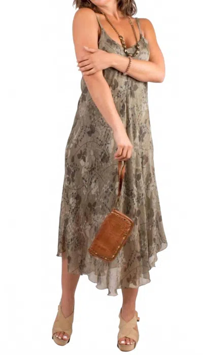 Gigi Moda Giardino Miele Midi Dress In Olive In Gray