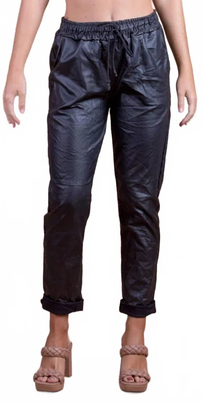 Gigi Moda Gnocca Tie-waist Pants In Black In Blue
