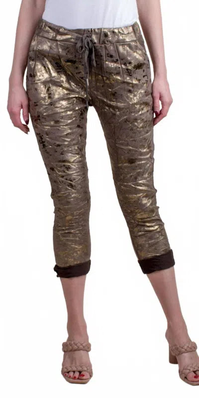 Gigi Moda Grazina Tie-waist Pants In Olive In Gold