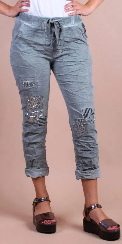 Gigi Moda Il Festino Pants In Olive In Blue