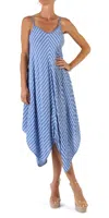 Gigi Moda Il Lido Striped Midi Dress In Blue In Blue