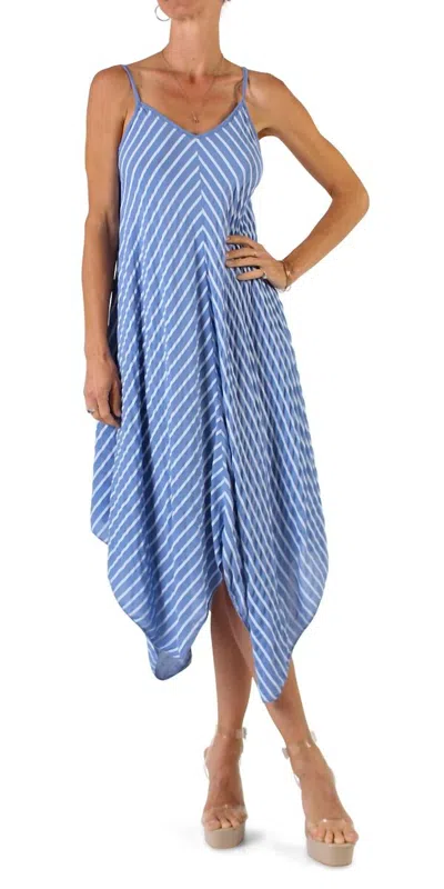 Gigi Moda Il Lido Striped Midi Dress In Blue