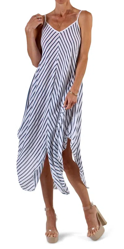 Gigi Moda Il Lido Striped Midi Dress In White