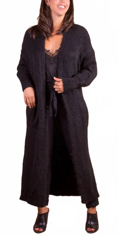 Gigi Moda Intimo Long Cardigan In Black