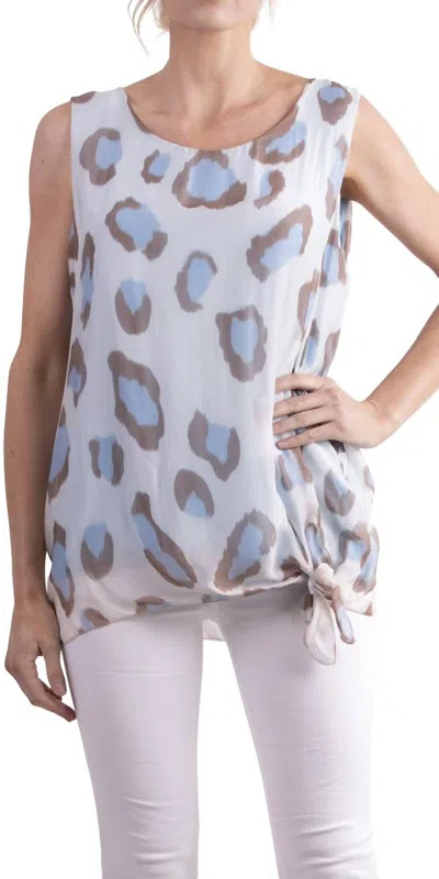 Gigi Moda Isola Silk Tank Top In Baby Blue In Multi