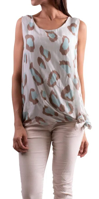 Gigi Moda Isola Silk Tank Top In Lake Green In Brown
