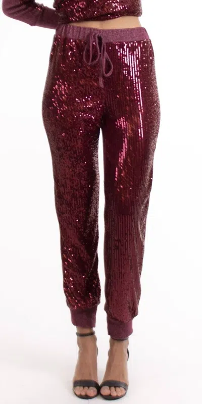 Gigi Moda Izabella Pull-on Jogger In Burgundy In Red