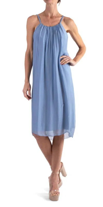 Gigi Moda Jappy Silk Dress In Blue
