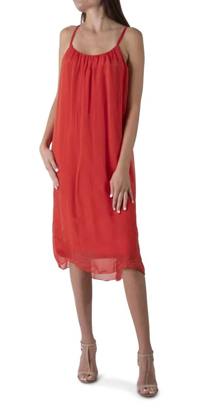 Gigi Moda Jappy Silk Dress In Red