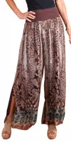 Gigi Moda Jasmin Boho Slit Pant In Chocolate In Brown