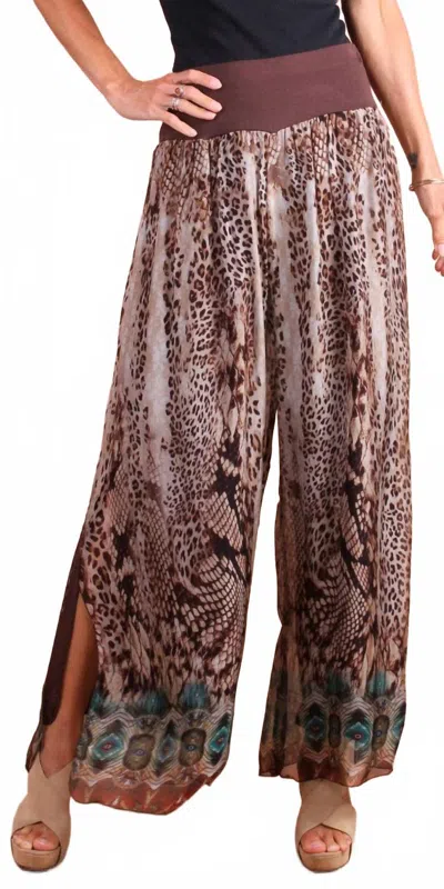 Gigi Moda Jasmin Boho Slit Pant In Chocolate In Brown