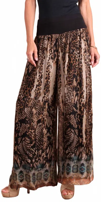 Gigi Moda Jasmin Boho Slit Pants In Black In Brown