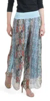 Gigi Moda Jasmin Geometric Flower Slit Pant In Baby Blue In Blue