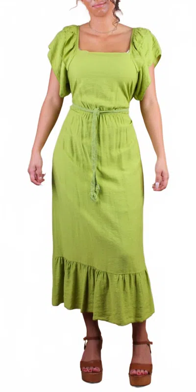 Gigi Moda Latera Midi Dress In Lime In Green