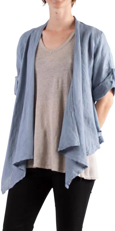 Gigi Moda Leggera Open Front Jacket In Blue