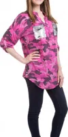 Gigi Moda Leona Button Top In Hot Pink In Pink