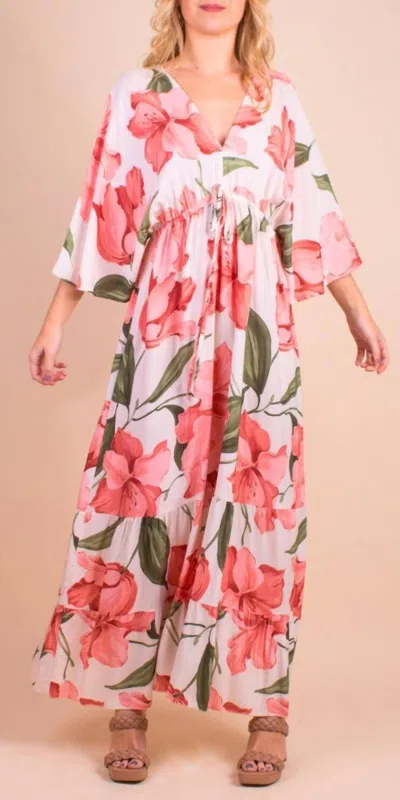 Gigi Moda Lily Maxi Dress In Beige In Multi