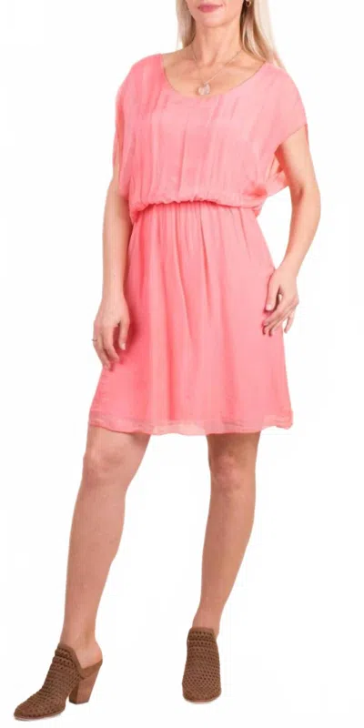 Gigi Moda Lodi Silk Mini Dress In Coral In Pink