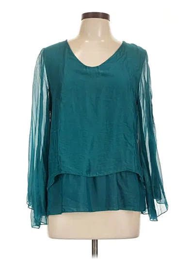 Pre-owned Gigi Moda Long Sleeve Blouse In Blue