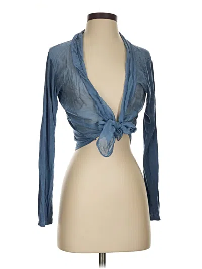 Pre-owned Gigi Moda Long Sleeve Blouse In Blue