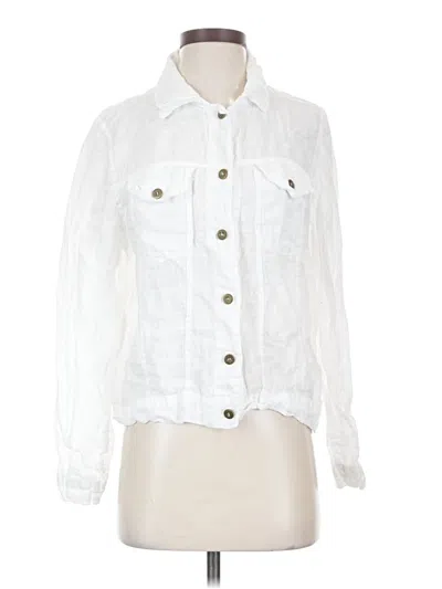 Pre-owned Gigi Moda Long Sleeve Blouse In White