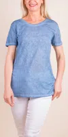 Gigi Moda Loreto Crew Neck T-shirt In Blue In Multi