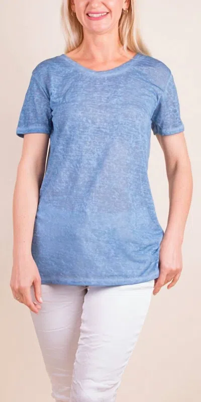 Gigi Moda Loreto Crew Neck T-shirt In Blue In Multi