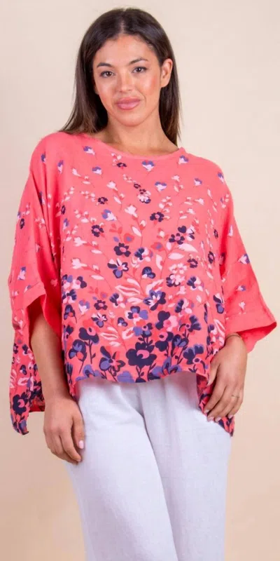 Gigi Moda Lucy Floral Blouse In Coral In Pink