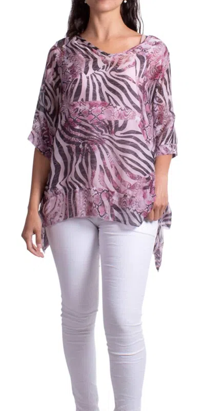 Gigi Moda Luisa Silk Blouse In Pink In Multi