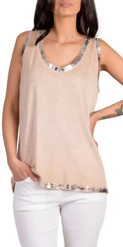 Gigi Moda Lunia Tank In Camel In Green