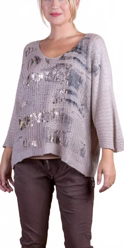 Gigi Moda Lustro Knit Sweater In Beige In Purple