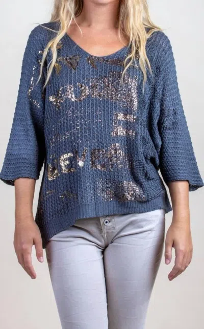 Gigi Moda Lustro Knit Sweater In Charcoal In Blue