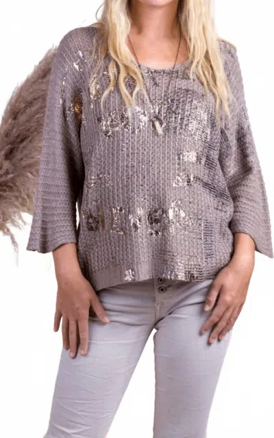 Gigi Moda Lustro Knit Sweater In Beige In Purple