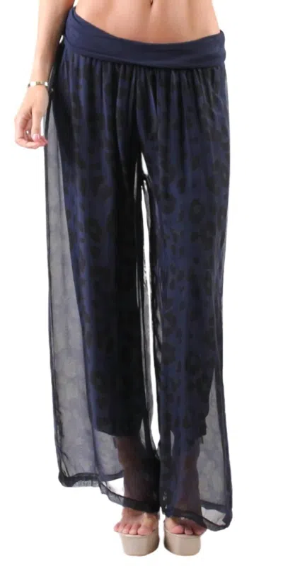 Gigi Moda Lyda Leopard Print Pants In Navy In Blue